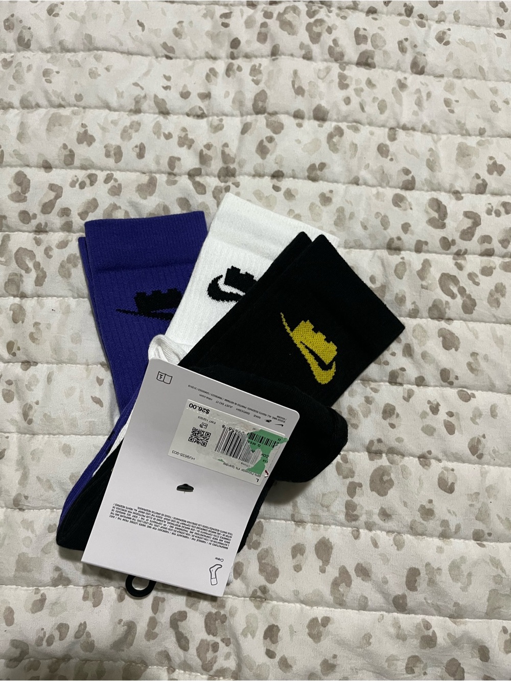 Nike x Lego Men’s Crew Socks - Purple, Black, White (3-Pack)